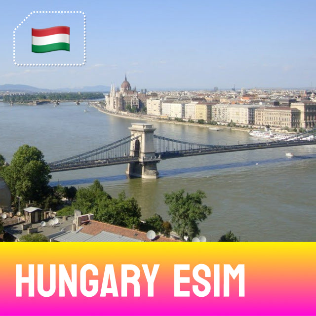 Széchenyi Chain Bridge over the River Danube Budapest - Hungary eSIM