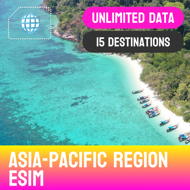 Asia-Pacific Unlimited Data eSIM - 15 Destinations