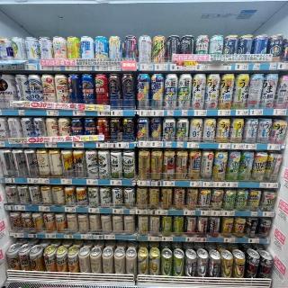 Drinks selection at a local Japanese convenience store