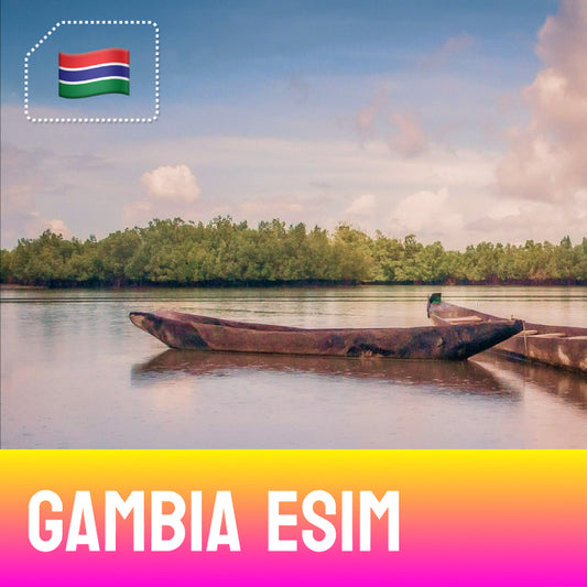 Gambia eSIM - Traditional Gambia boat on the river 