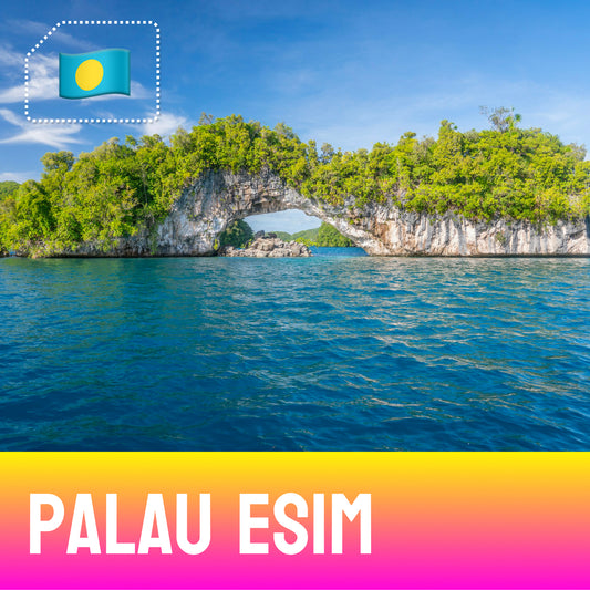 Palau eSIM – Rock Islands natural arch over turquoise lagoon, Palau