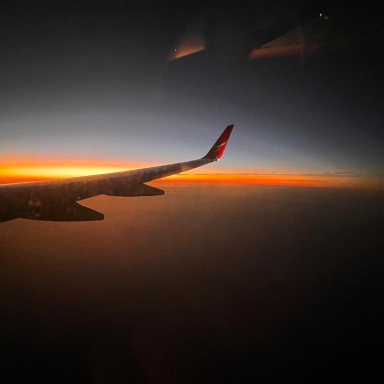 Sunset while flying